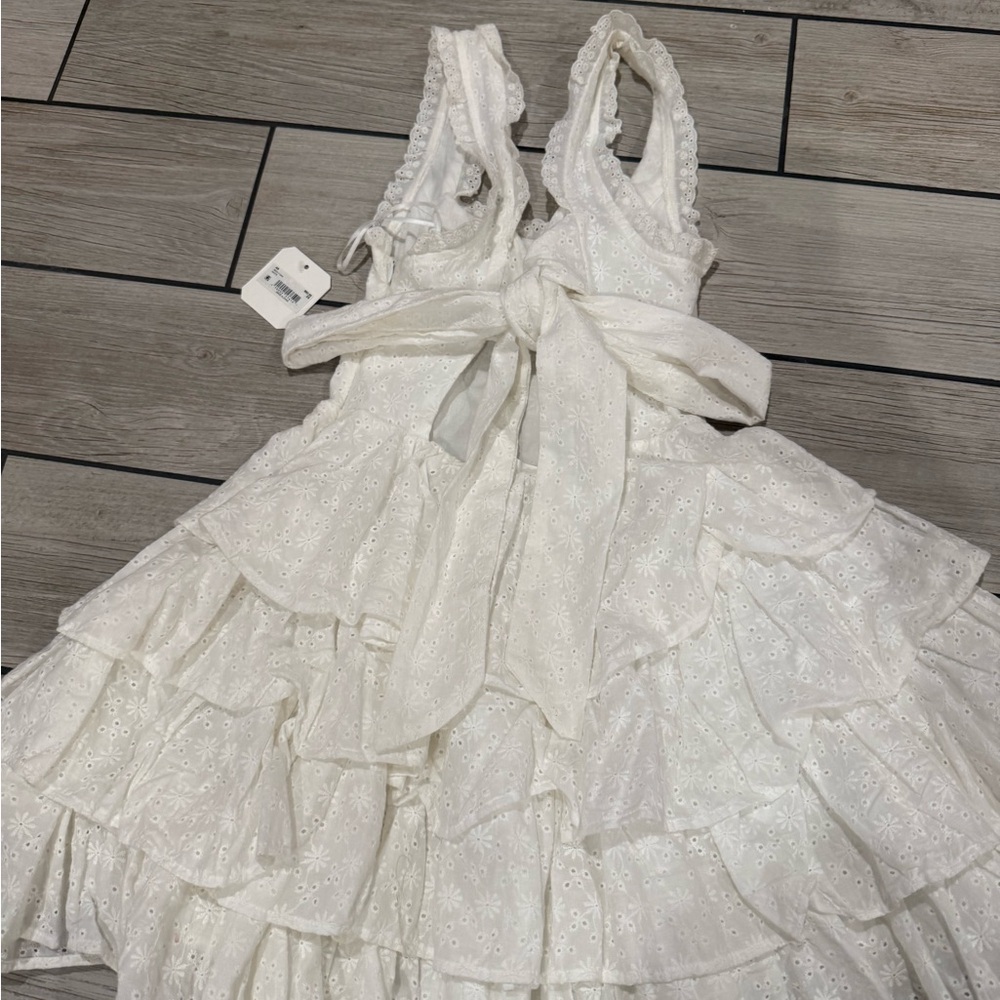 Altar'd State White Ruffled Backless Dress